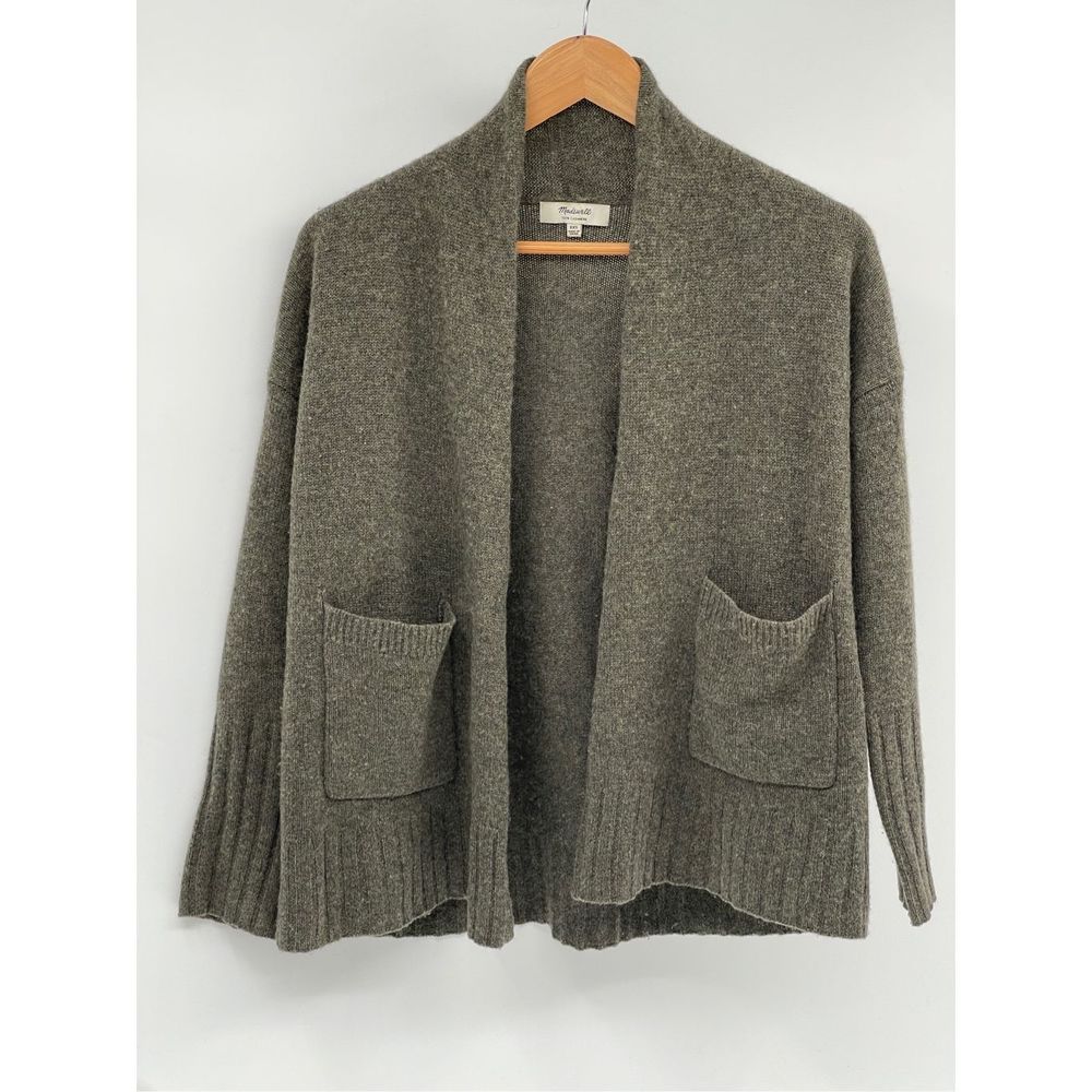 Madewell Cardigan Sweater Cashmere Women XXS Green‎ Open